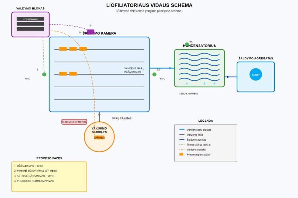 Liofilizatorius: struktūra ir jo veikimo schema