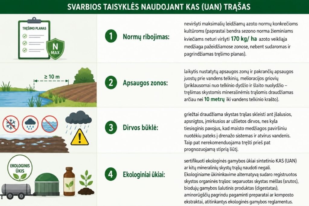 Skystos trąšos javams: aplinkosauginiai reikalavimai
